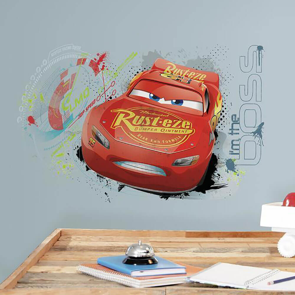 Lightning McQueen Giant Wall Decal Installed