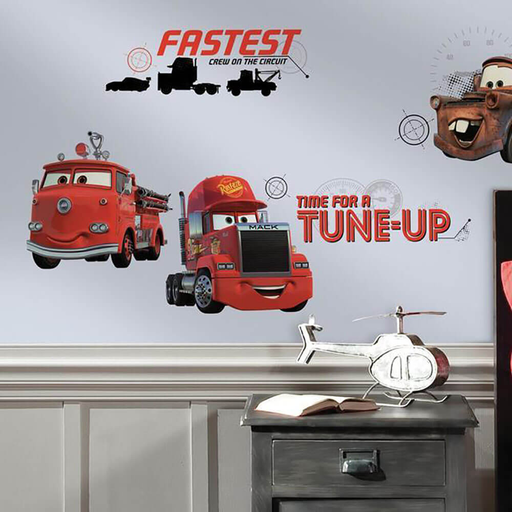 Cars 3 Friends to the Finish Wall Decals Installed