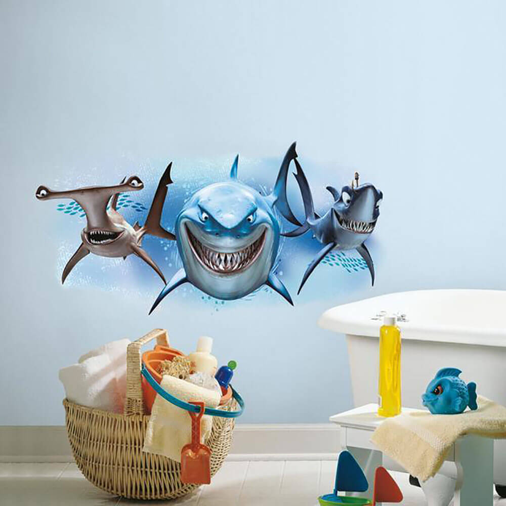 Finding Nemo Sharks Giant Wall Decal Installed