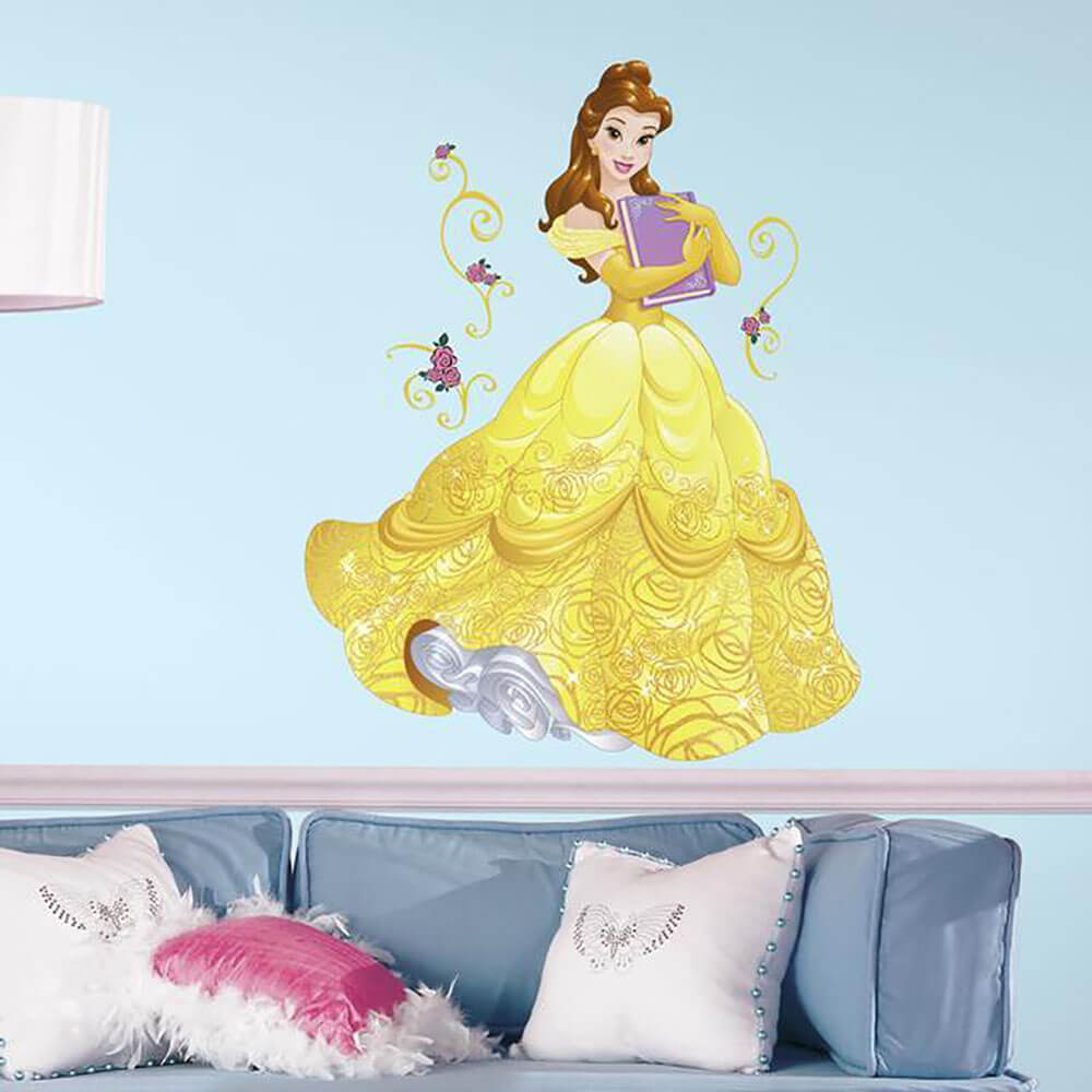 Belle Sparkling Wall Decal w/Glitter Displayed
