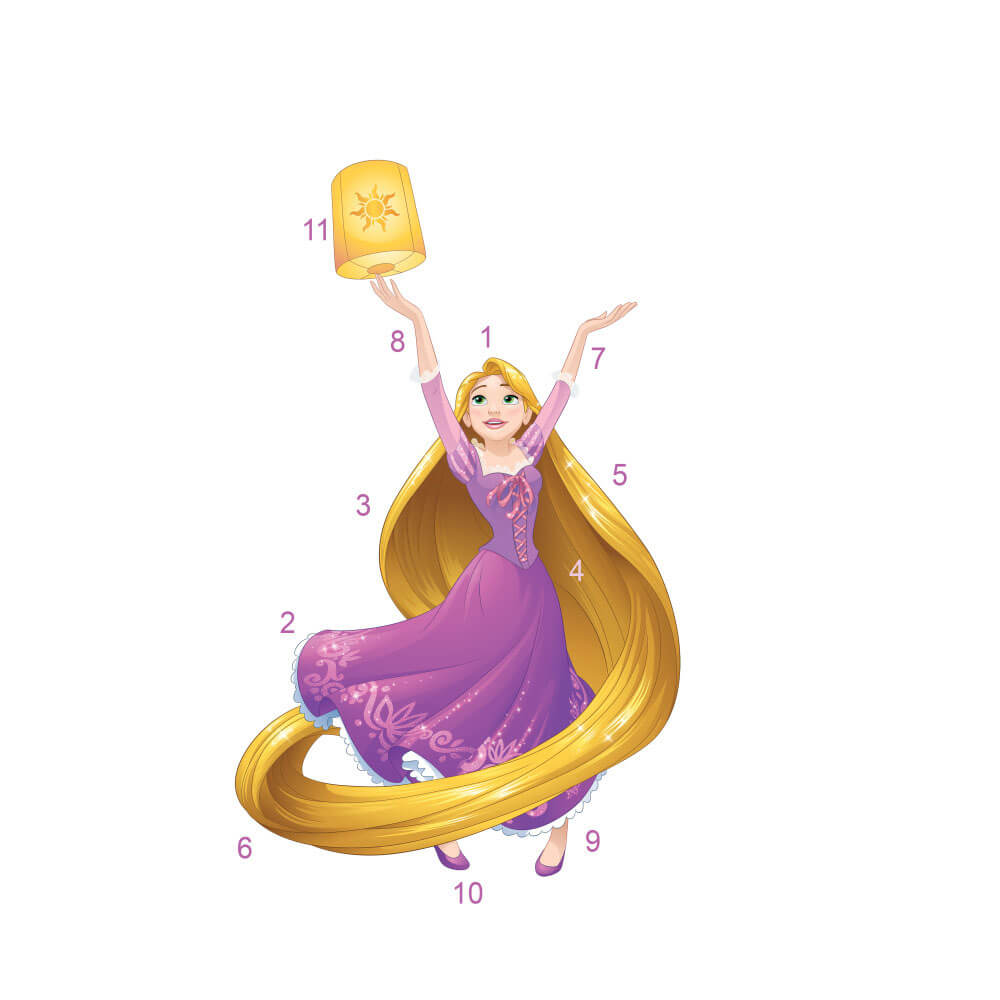 Rapunzel Sparkling Wall Decal w/Glitter Assembled