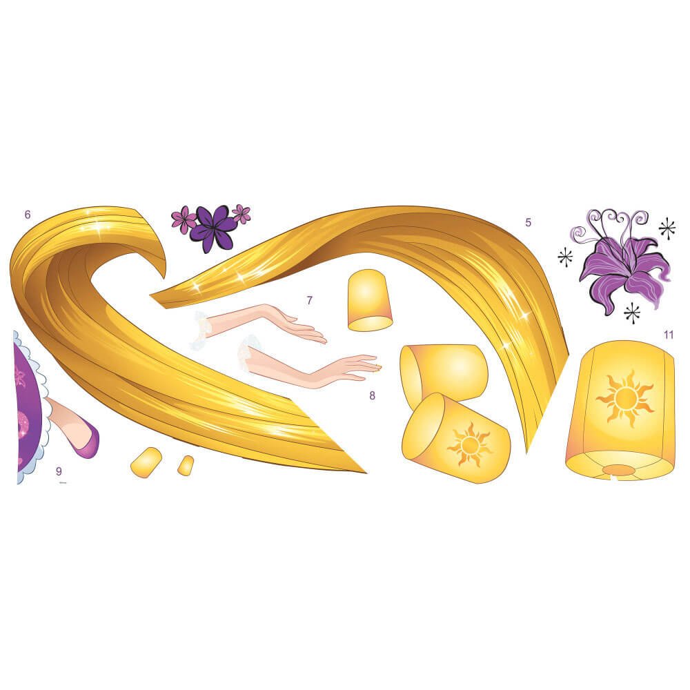 Rapunzel Sparkling Wall Decal w/Glitter Printed Sheet 2