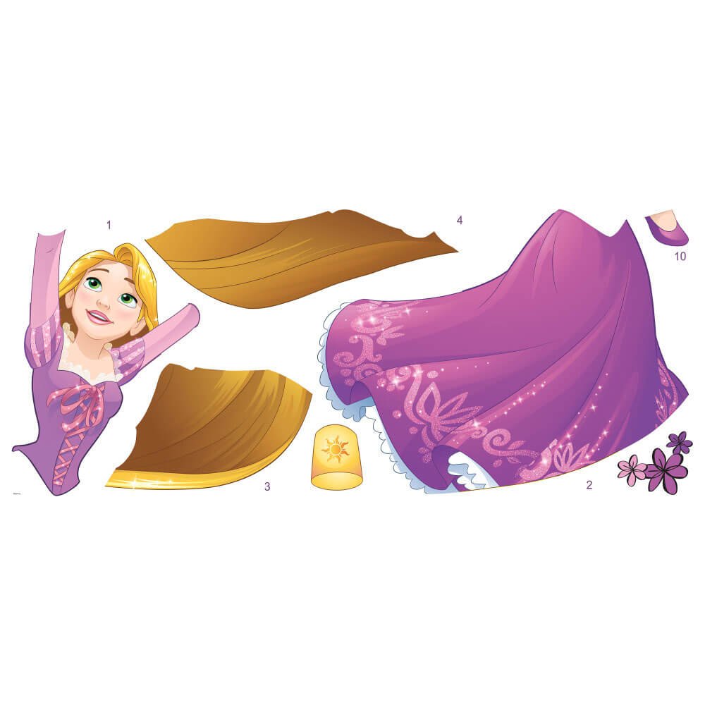 Rapunzel Sparkling Wall Decal w/Glitter Printed Sheet 1