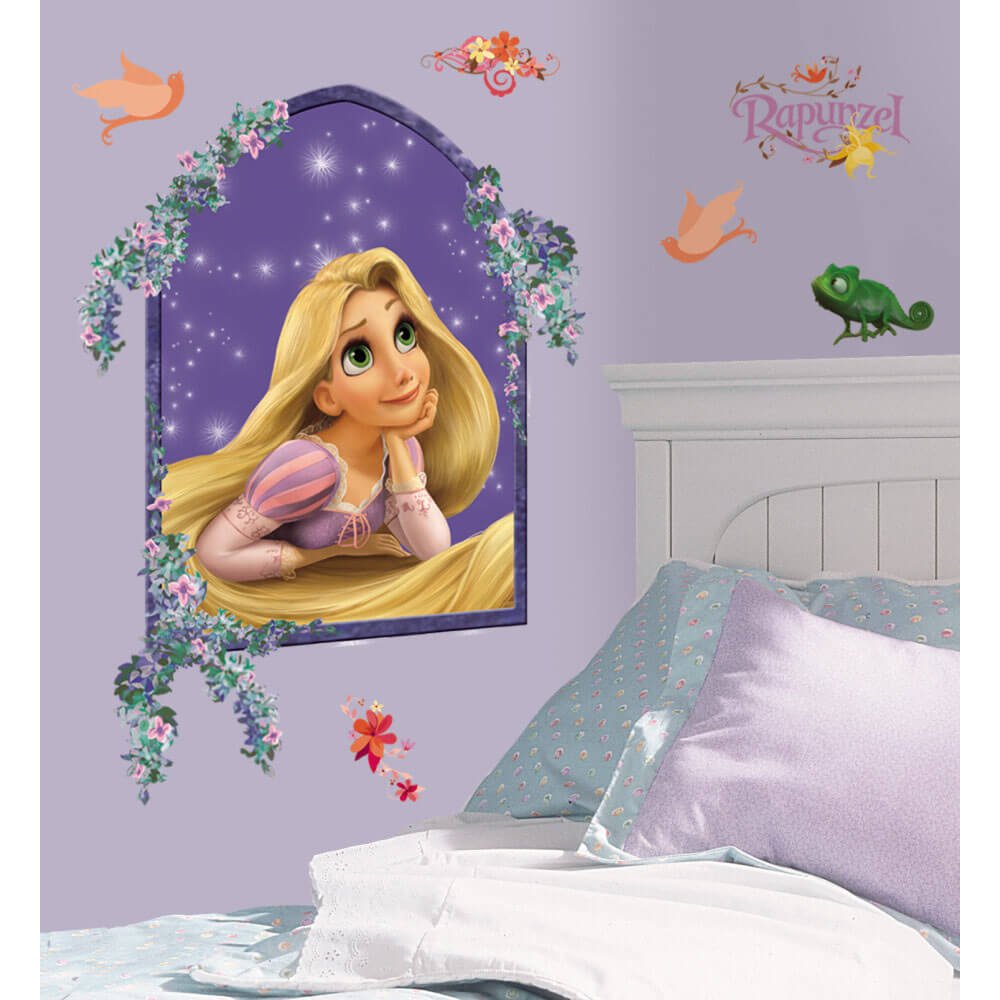 Rapunzel Gazing Wall Decals Installed | Wallhogs