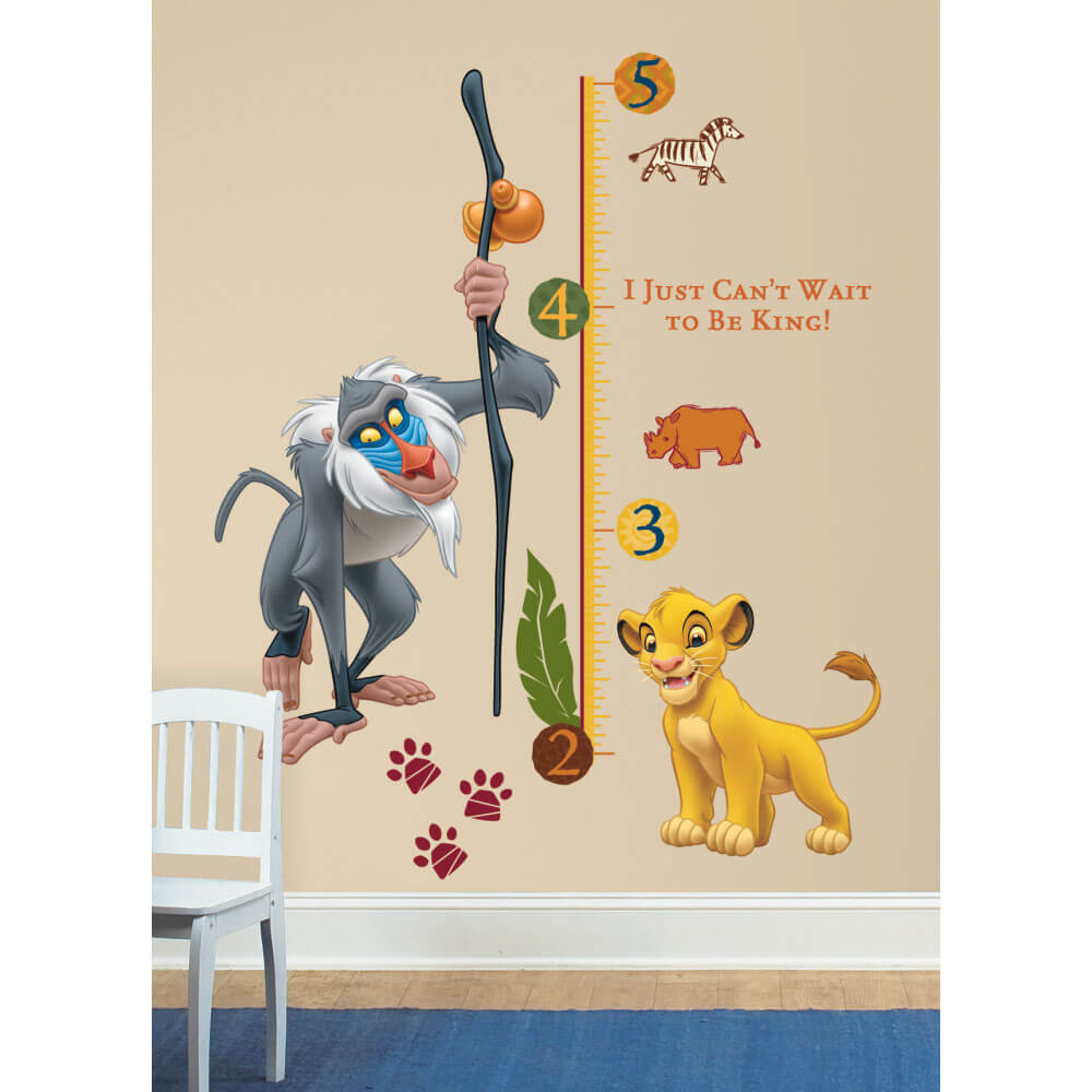 Lion King Wall Decal Growth Chart Installed | Wallhogs