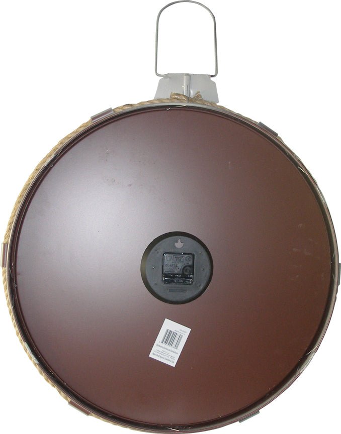 White Rope Wall Clock w/Rustic Ring Accent 21