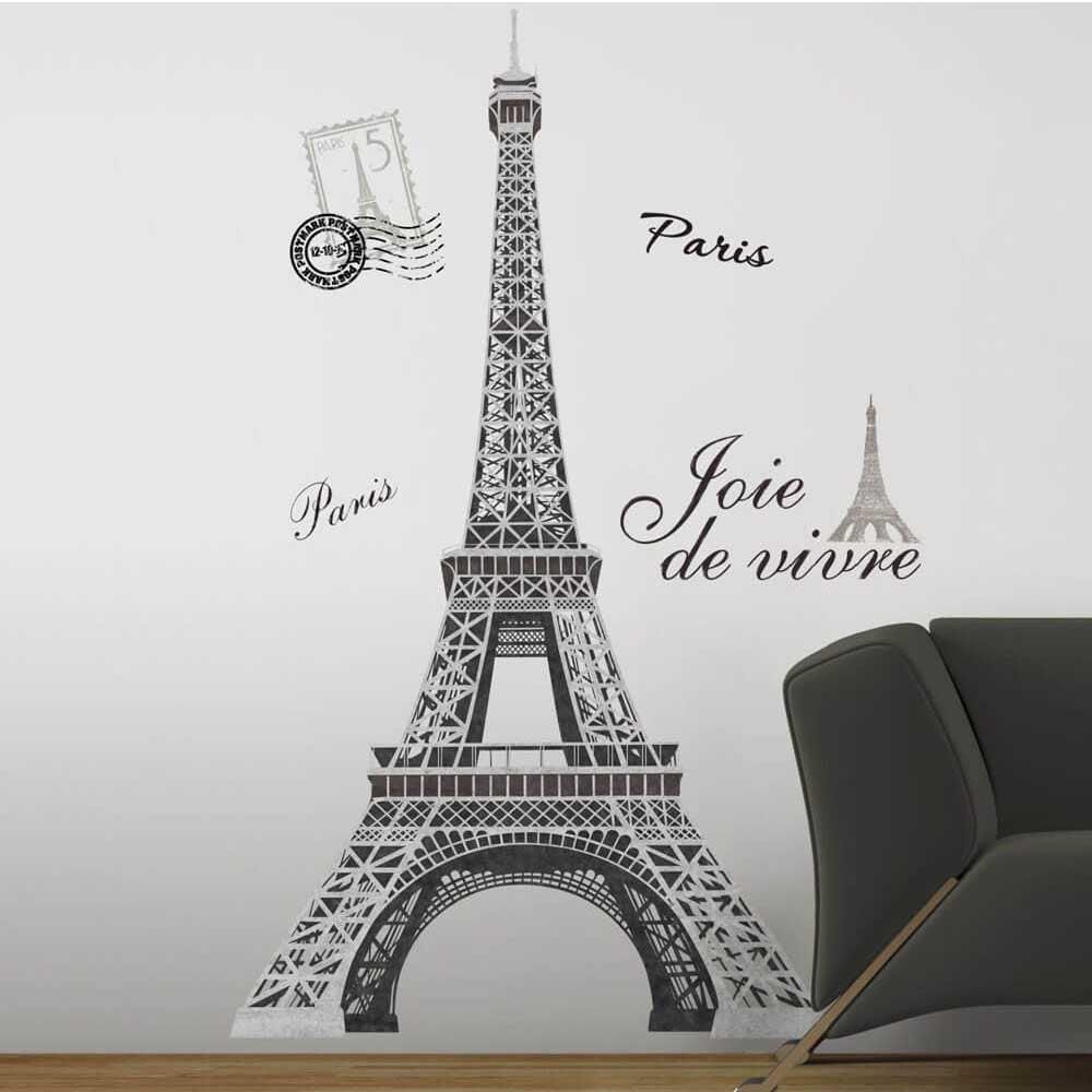 Eiffel Tower Wall Decal Installed | Wallhogs