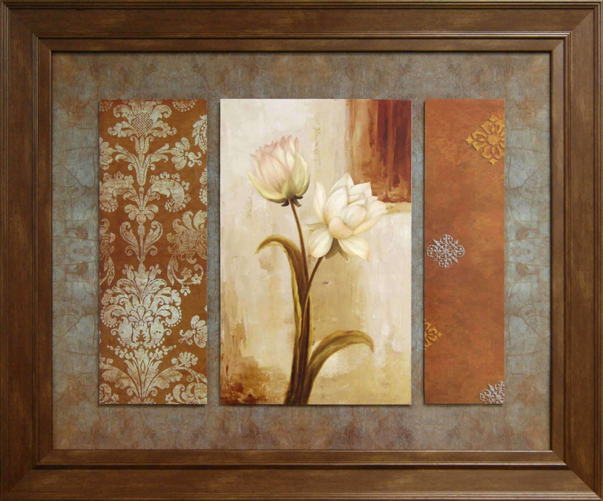 Raised Triple Flower Framed Art 29.5