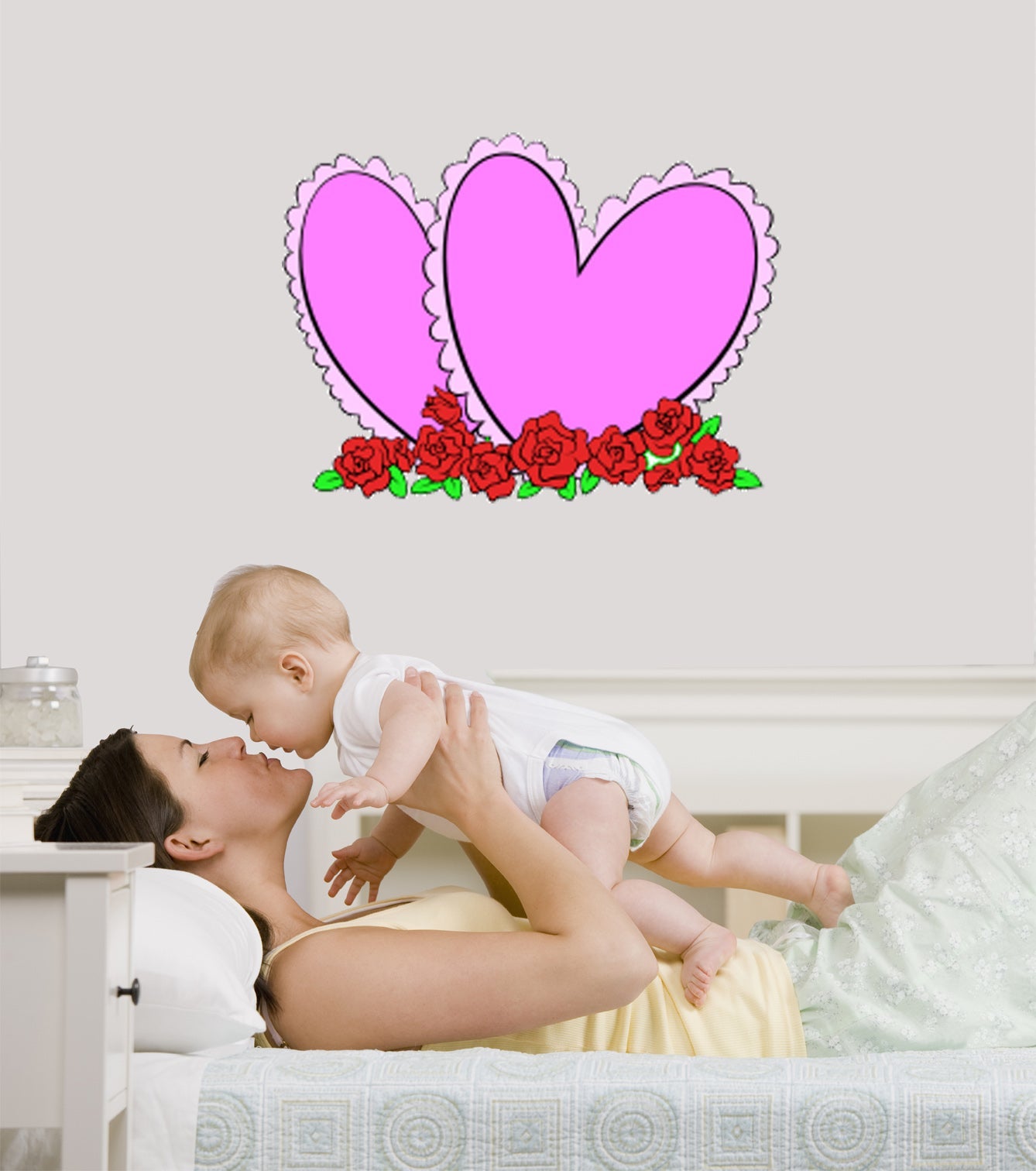 Valentines - Hearts Wall Decal Cutouts Installed