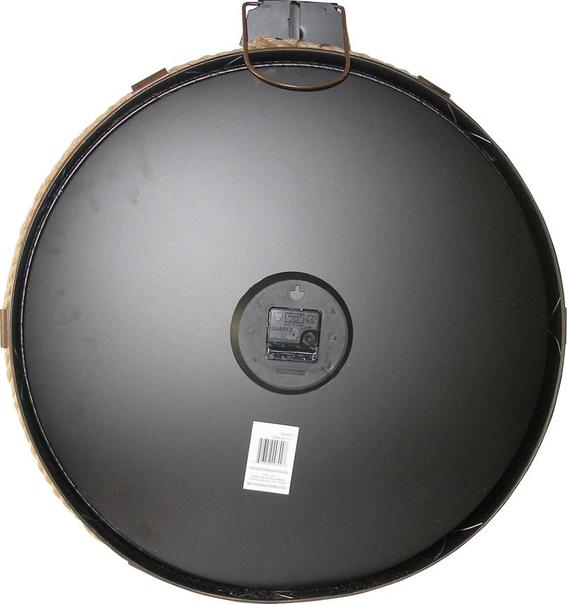 Brown Rope Wall Clock w/Rustic Ring Accent 21