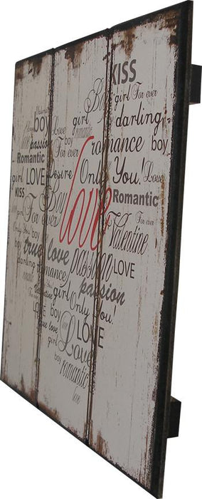 Love Heart Wood Plaque 15.5"x15.5" Angle