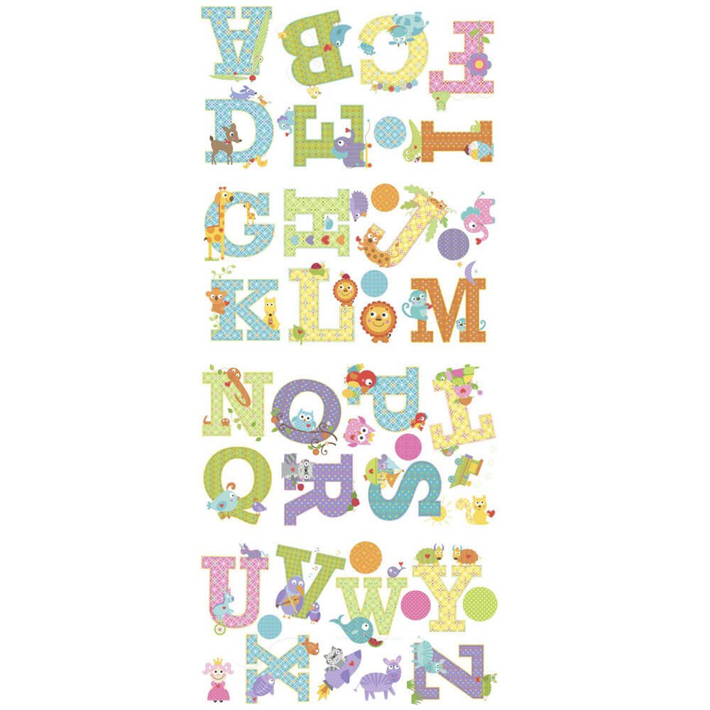 Animal Alphabet Wall Decals Printed Sheet | Wallhogs