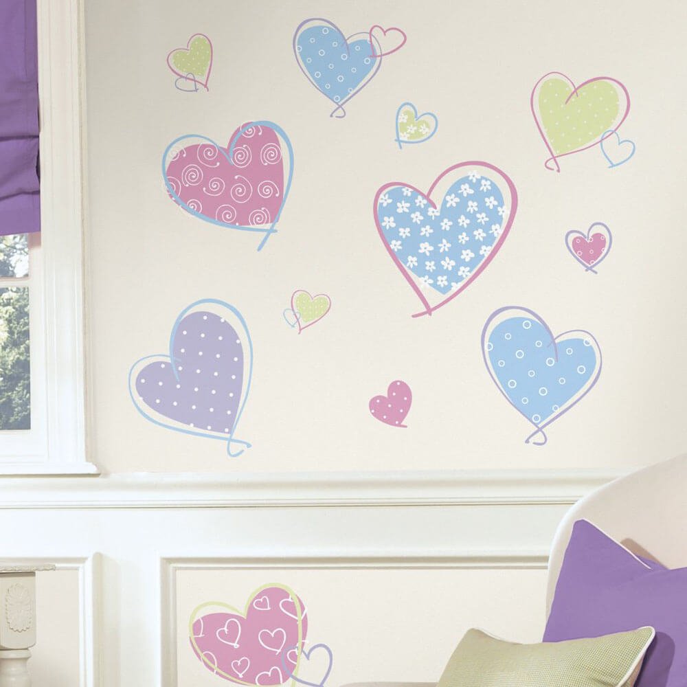 Hearts Wall Decals Installed | Wallhogs