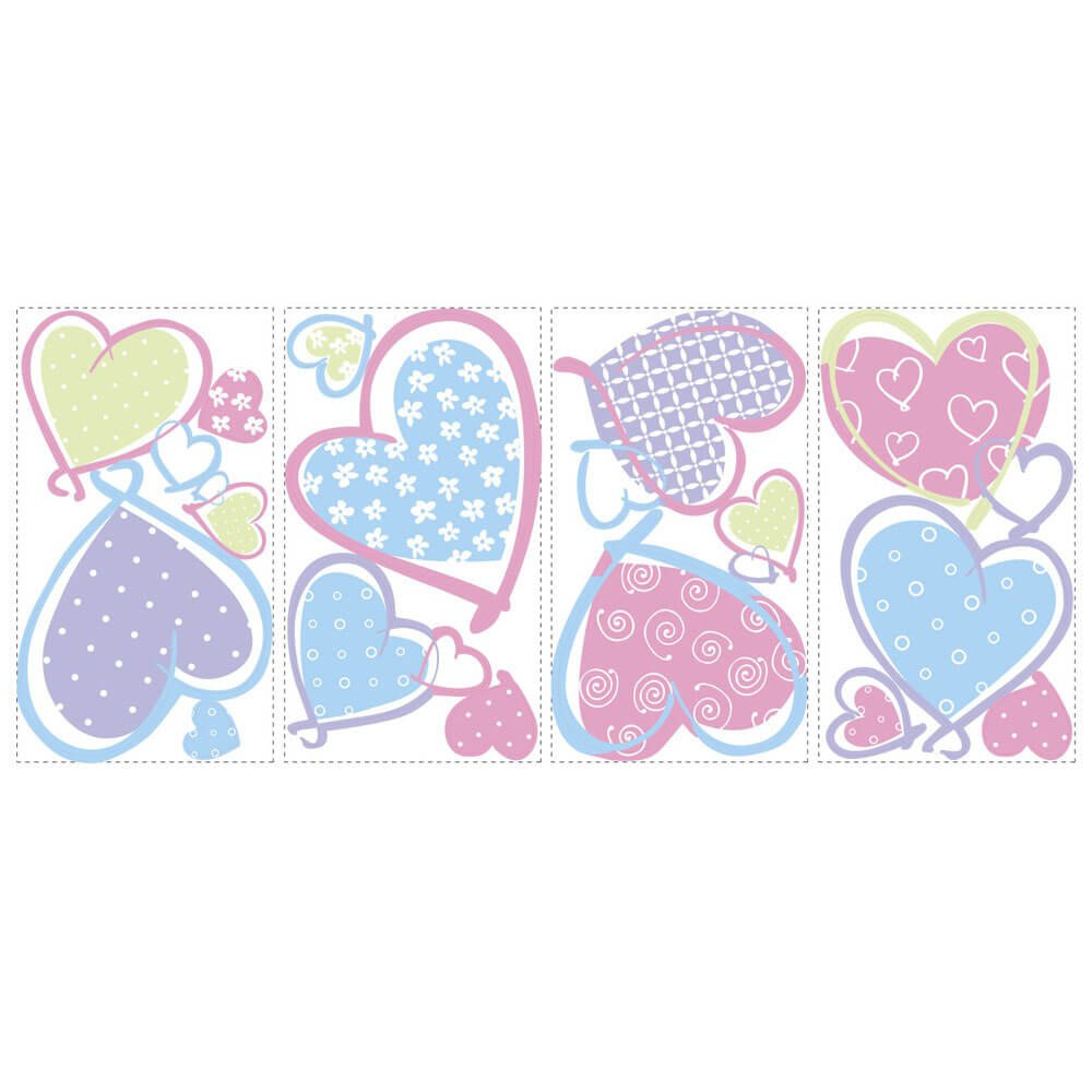 Hearts Wall Decals Printed Sheet | Wallhogs