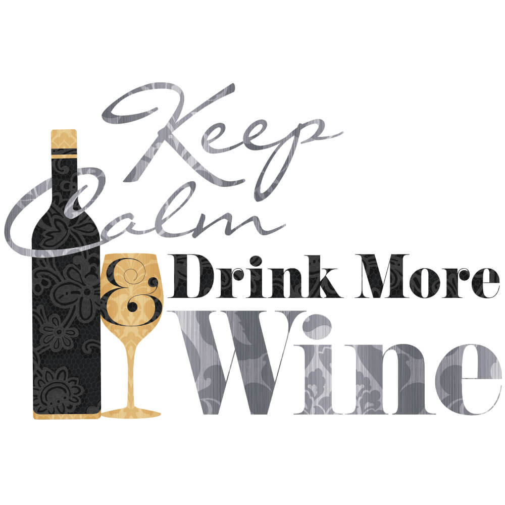Keep Calm Wine Decal Printed | Wallhogs