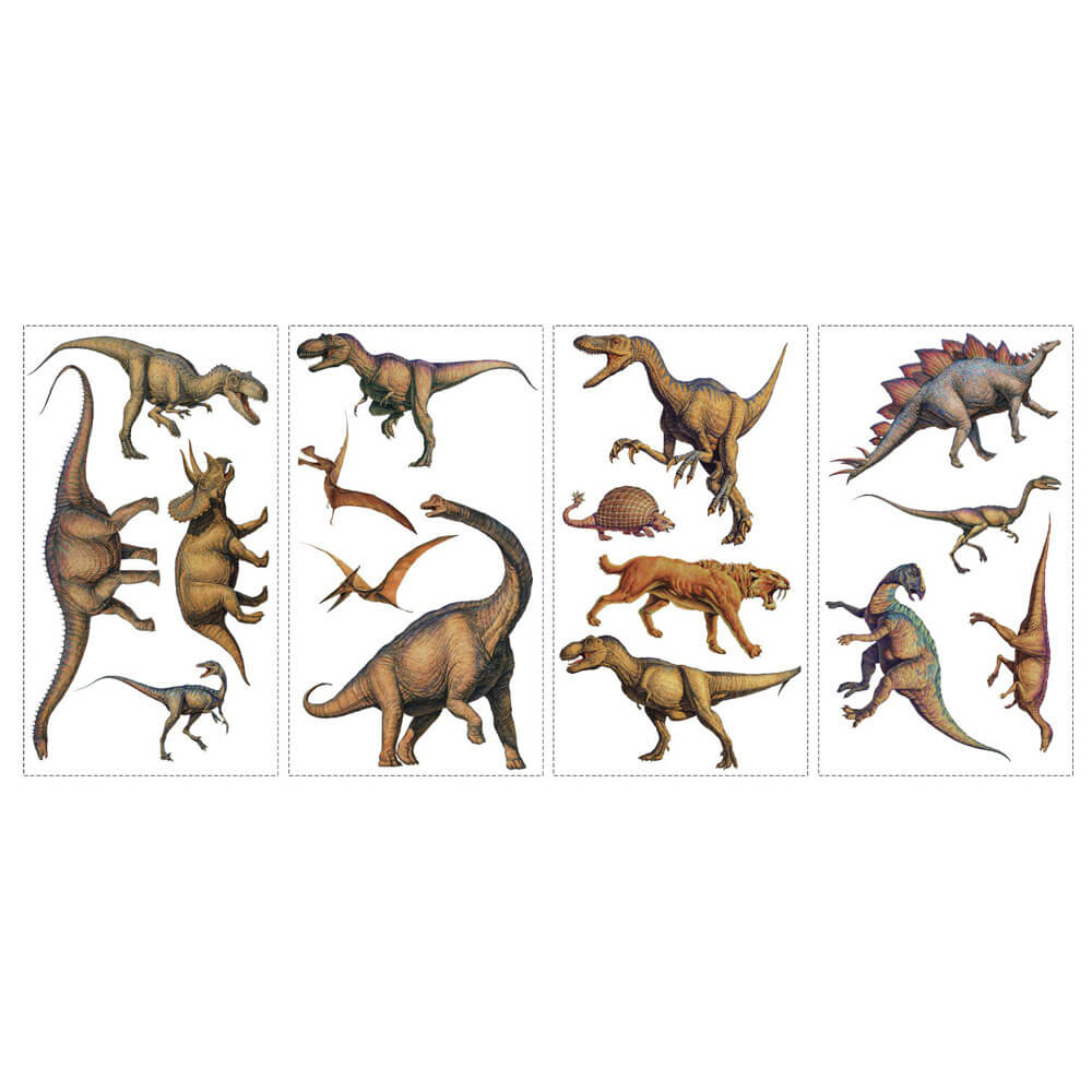 Lifelike Dinosaur Wall Decals Printed Sheet