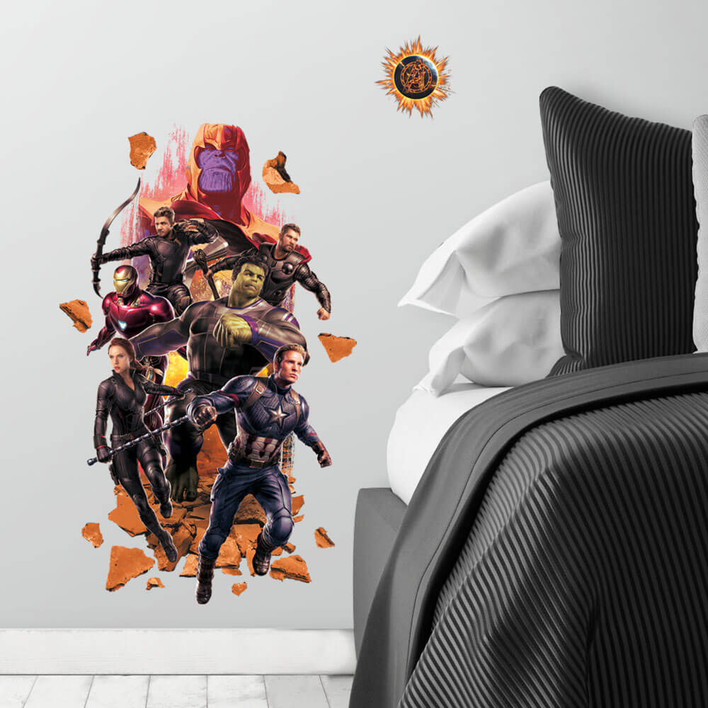 Marvel Comics Avengers Endgame Giant Wall Decal Installed