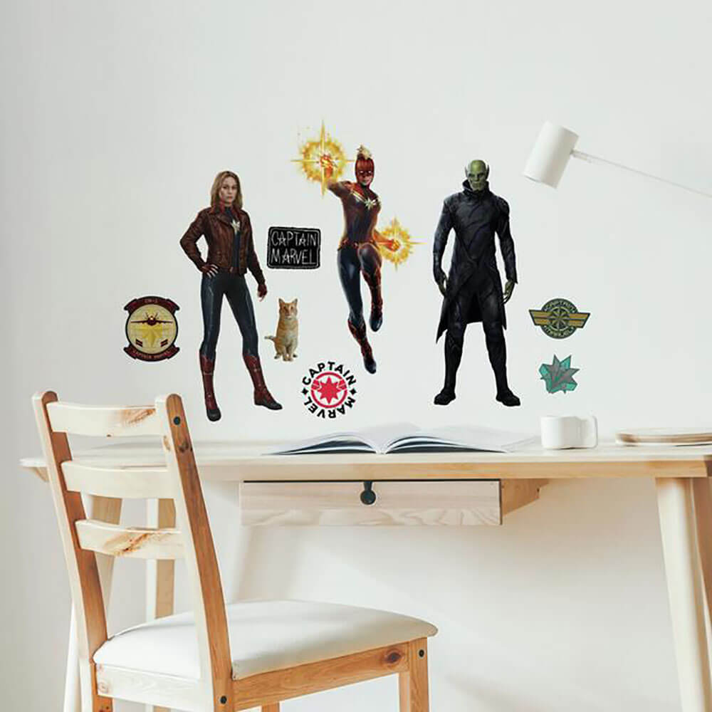 Captain Marvel Wall Decals Installed | Wallhogs