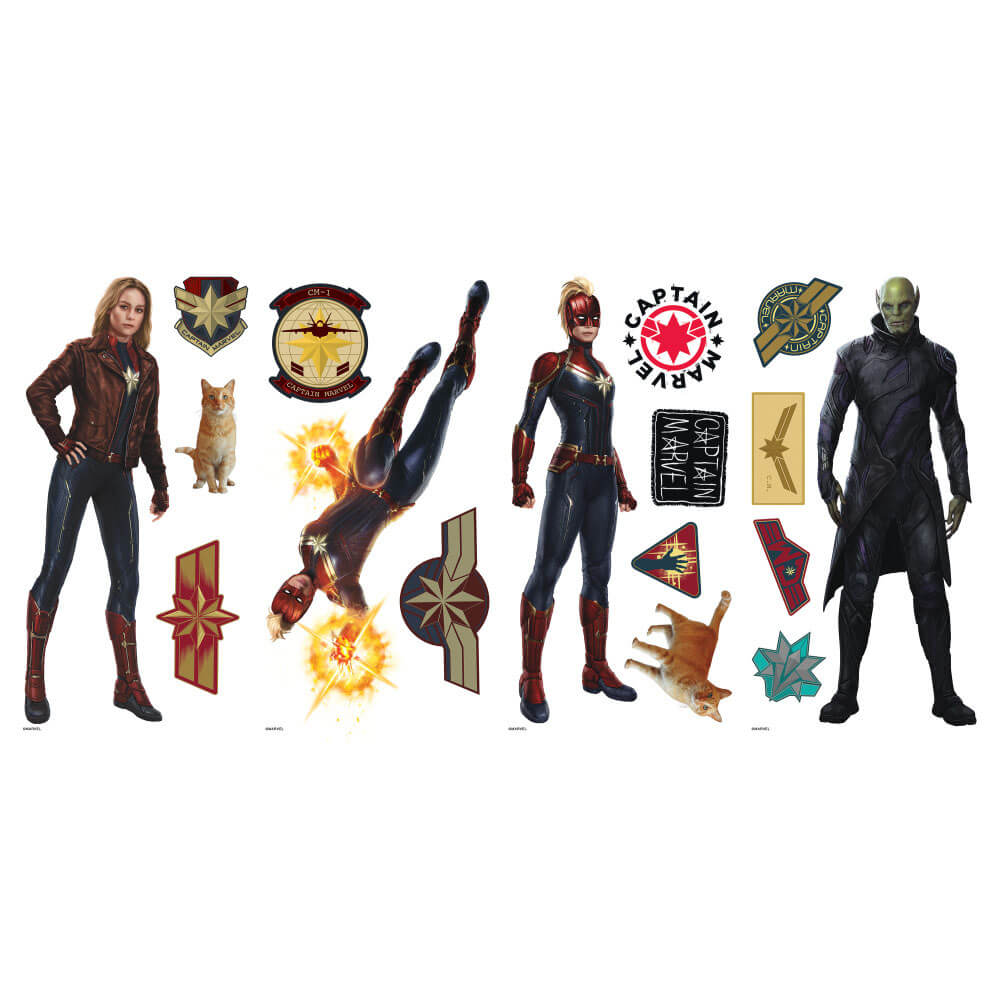 Captain Marvel Wall Decals Printed Sheet