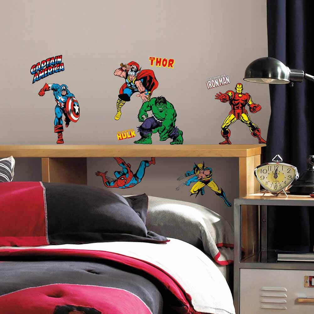 Marvel Comics Classics Wall Decals Installed