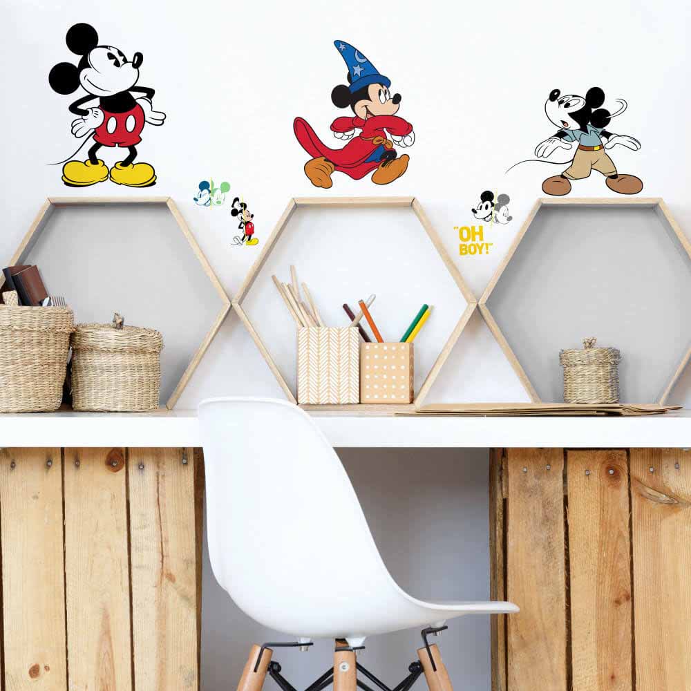 Mickey Mouse Anniversary Wall Decals Installed