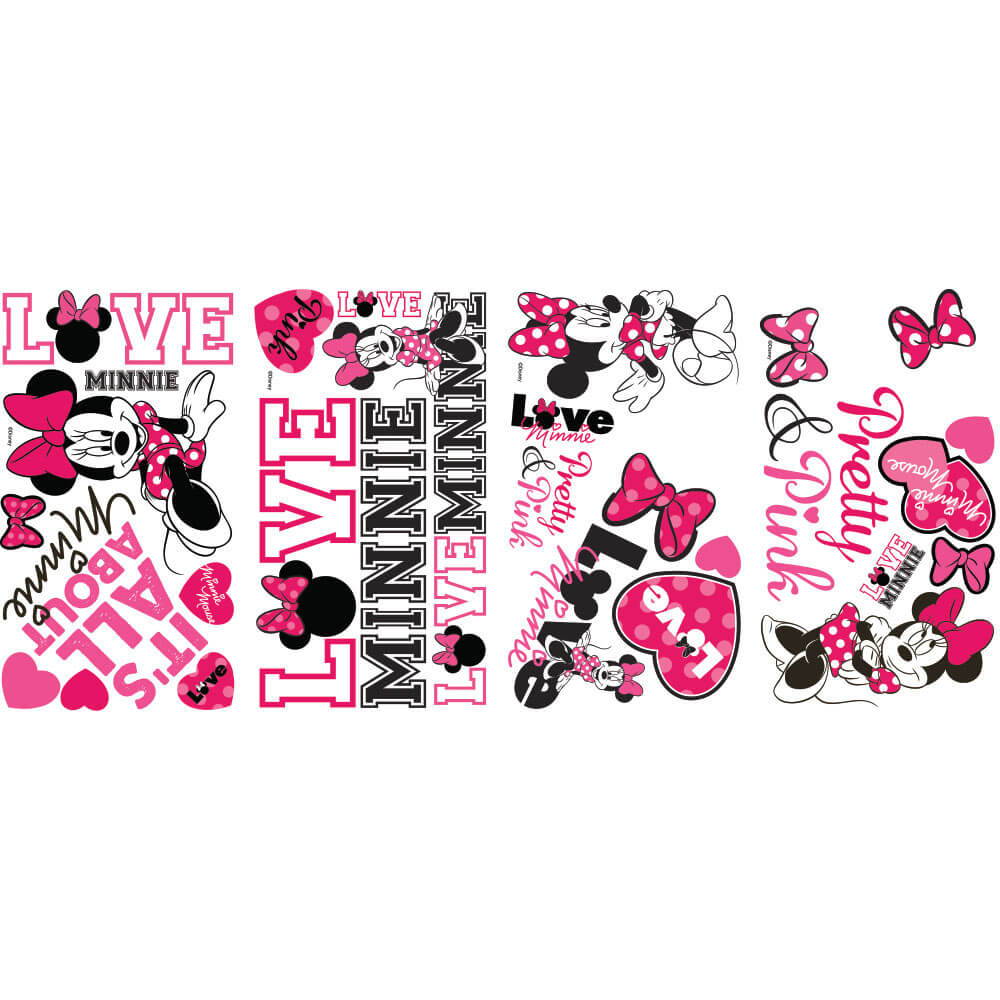 Minnie Loves Pink Wall Decals Printed | Wallhogs