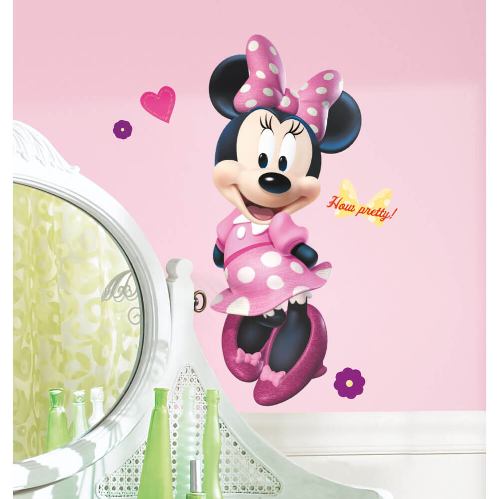 Minnie Mouse Bow-tique Giant Wall Decal Installed