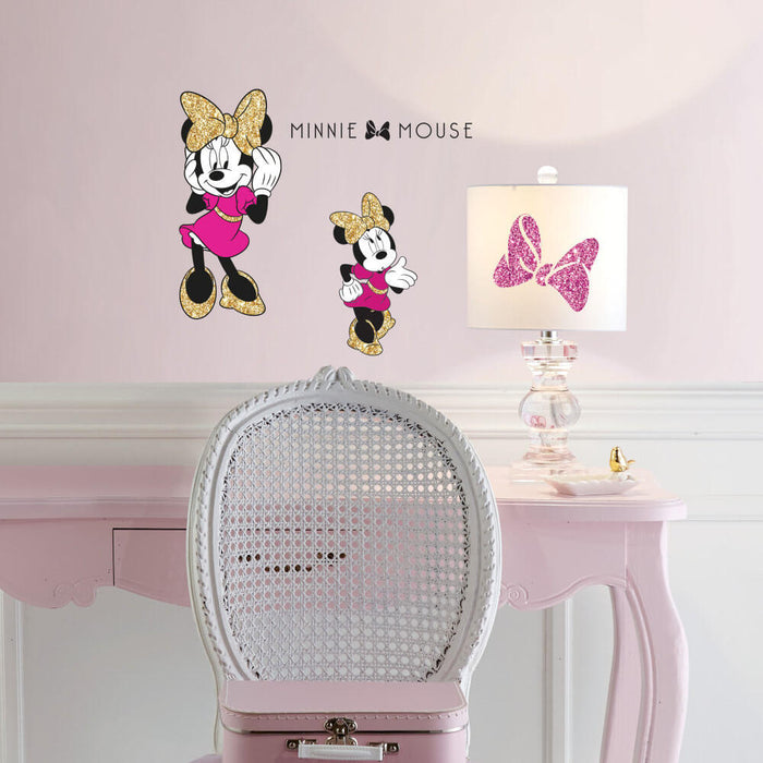 Minnie Mouse Wall Decals w/Glitter Installed