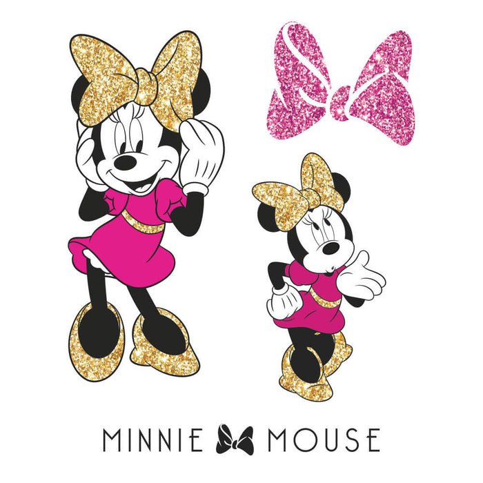 Minnie Mouse Wall Decals w/Glitter Printed