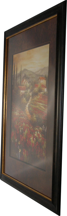 Poppy Landscape Framed Art Side Angle View