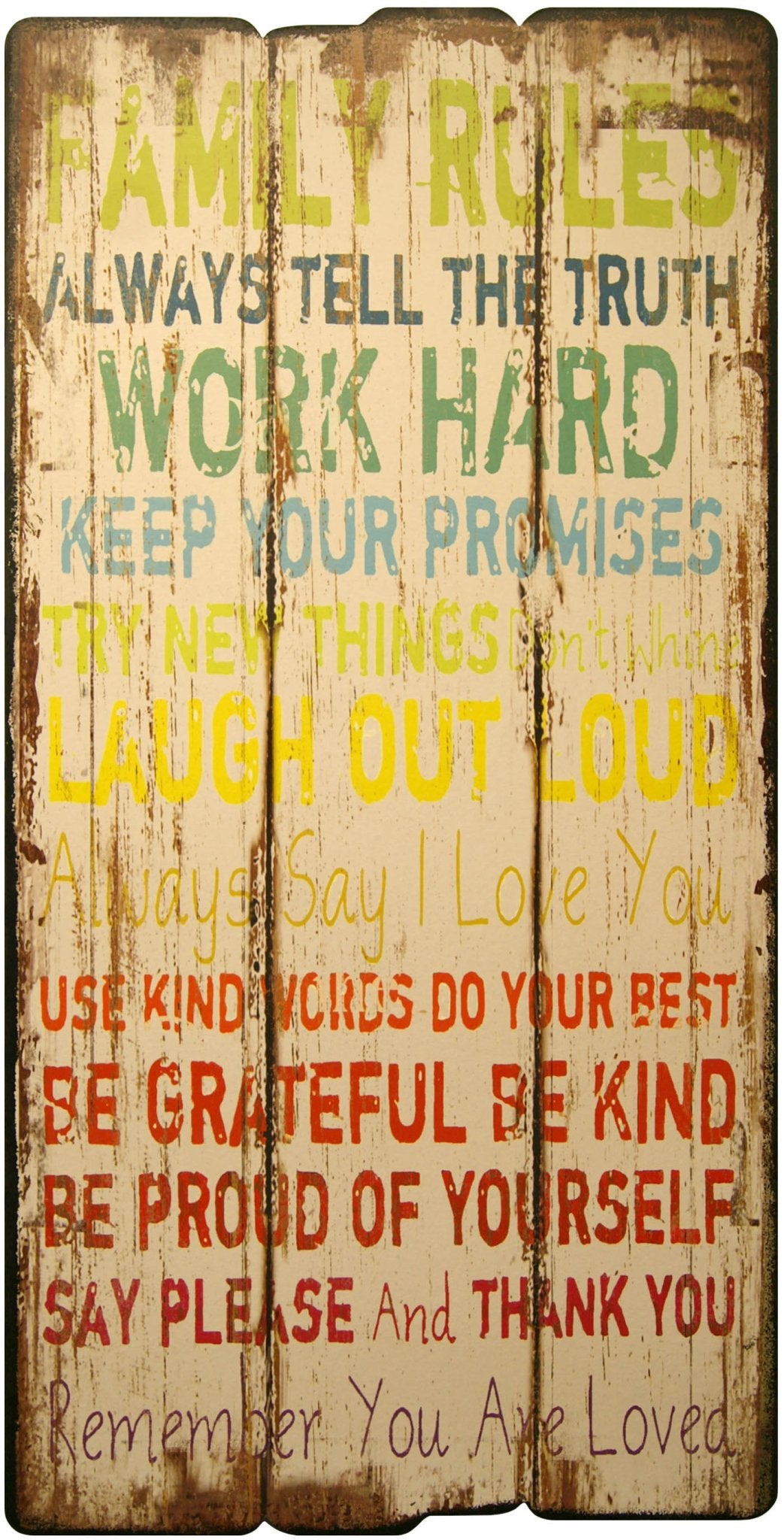 Family Rules Wood Plaque 16