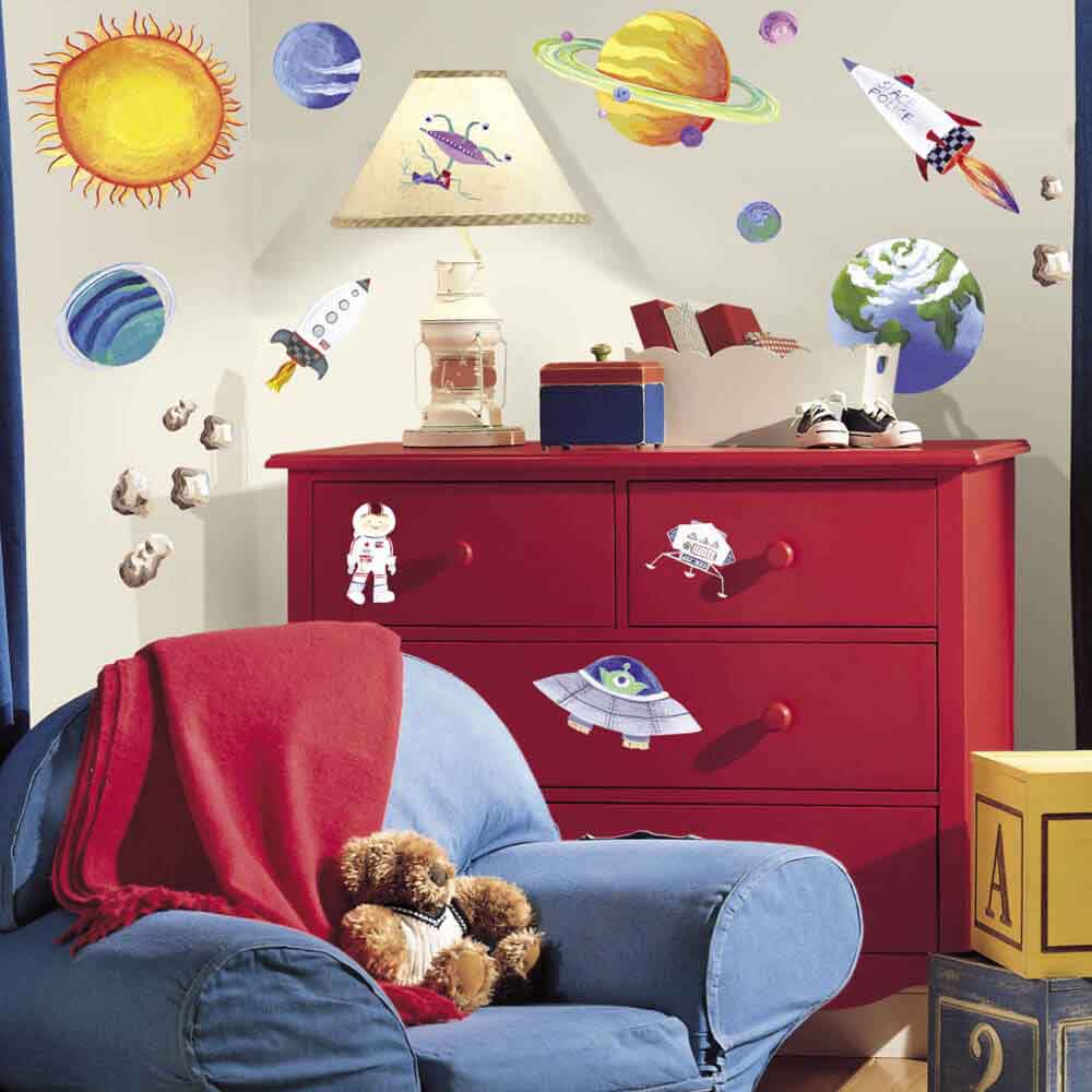 Outer Space Wall Decals Installed | Wallhogs