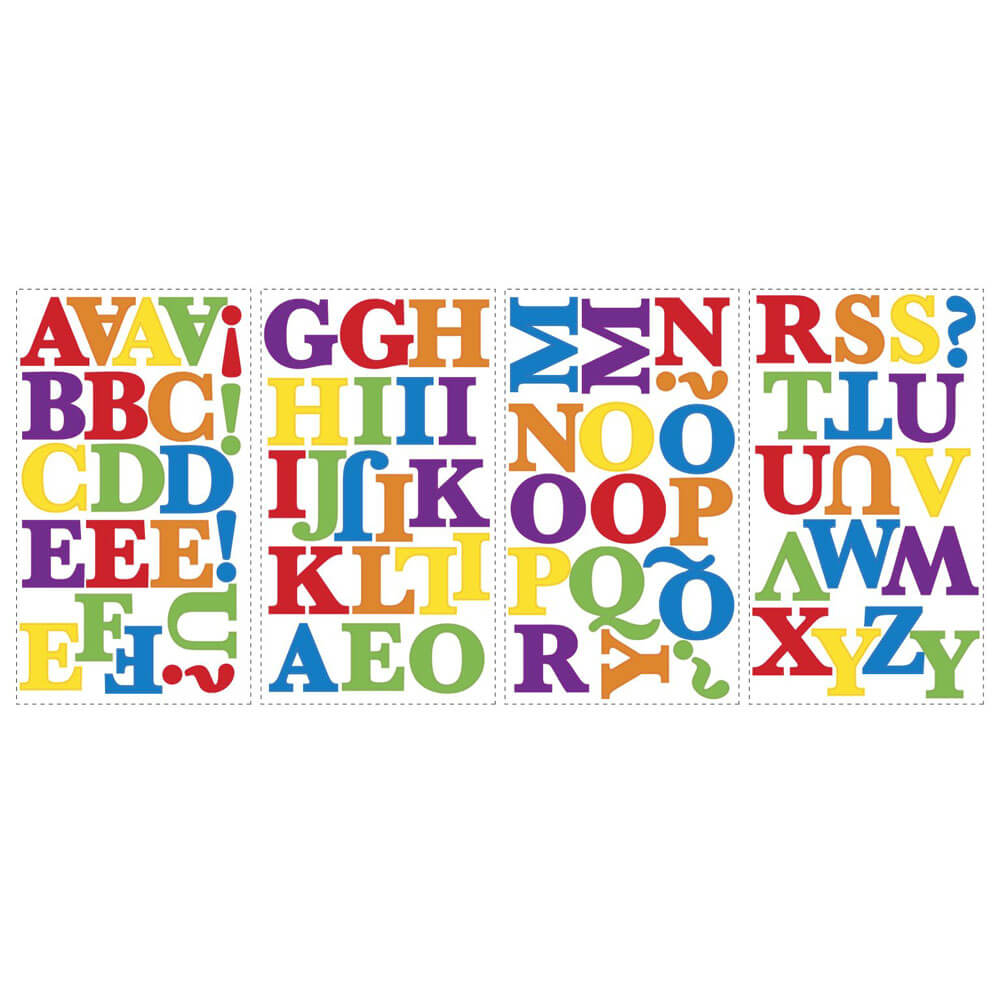 Primary Letters Wall Decals Printed Sheet