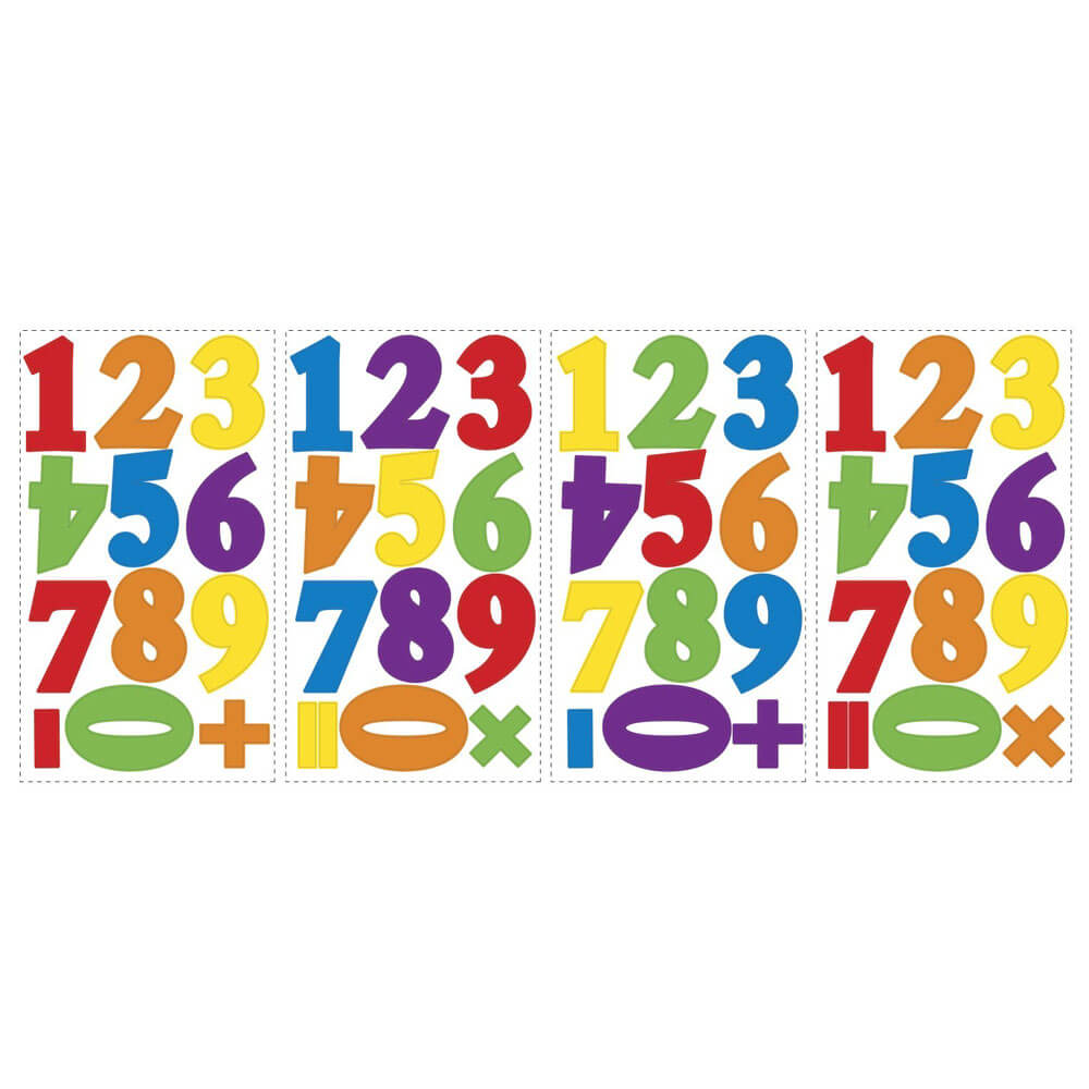 Primary Numbers Wall Decals Printed Sheet