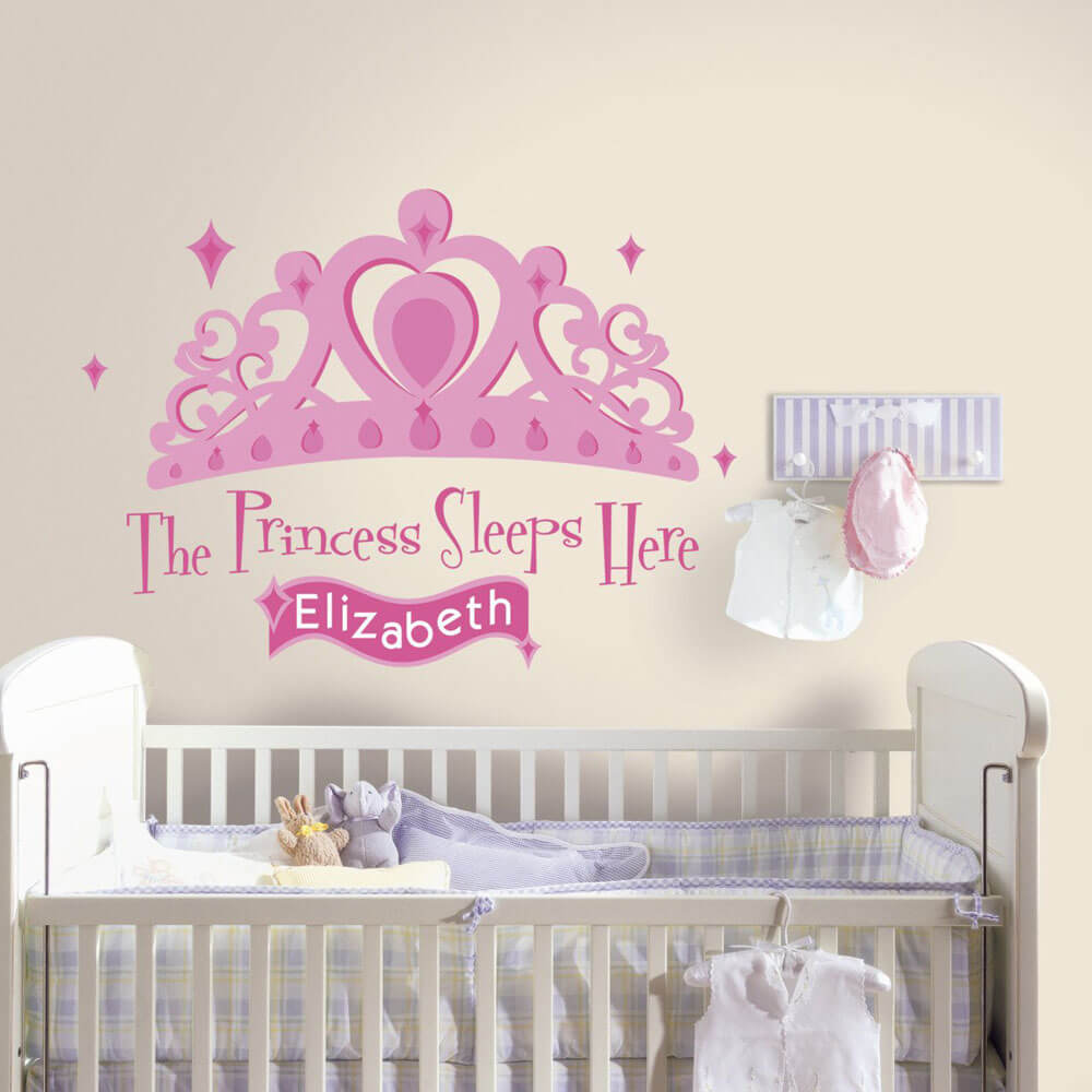 Princess Sleeps Here Wall Decals w/Letters Installed