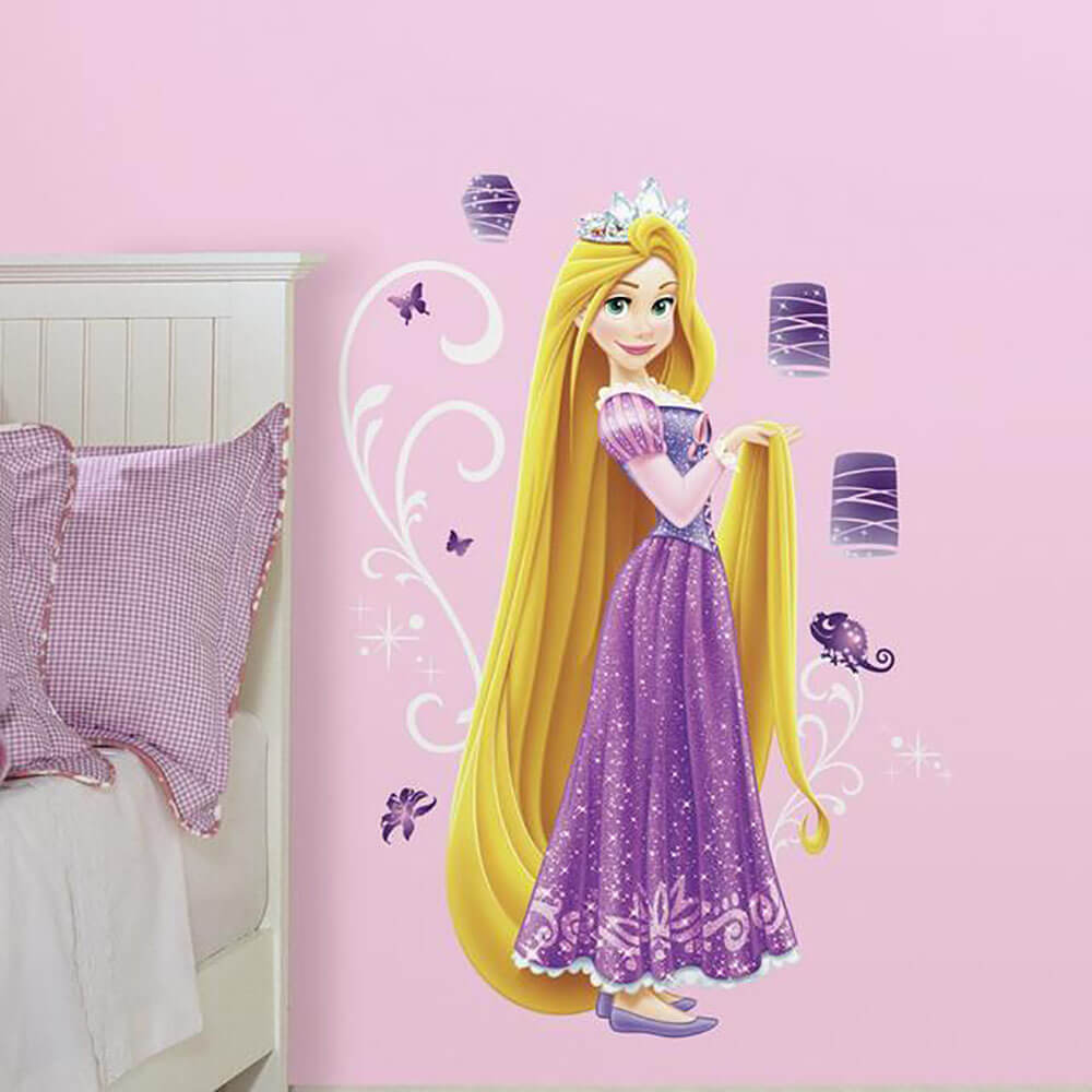 Rapunzel Giant Wall Decal w/Glitter Installed