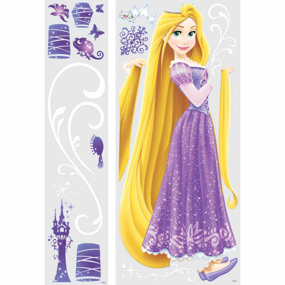 Rapunzel Giant Wall Decal w/Glitter Printed