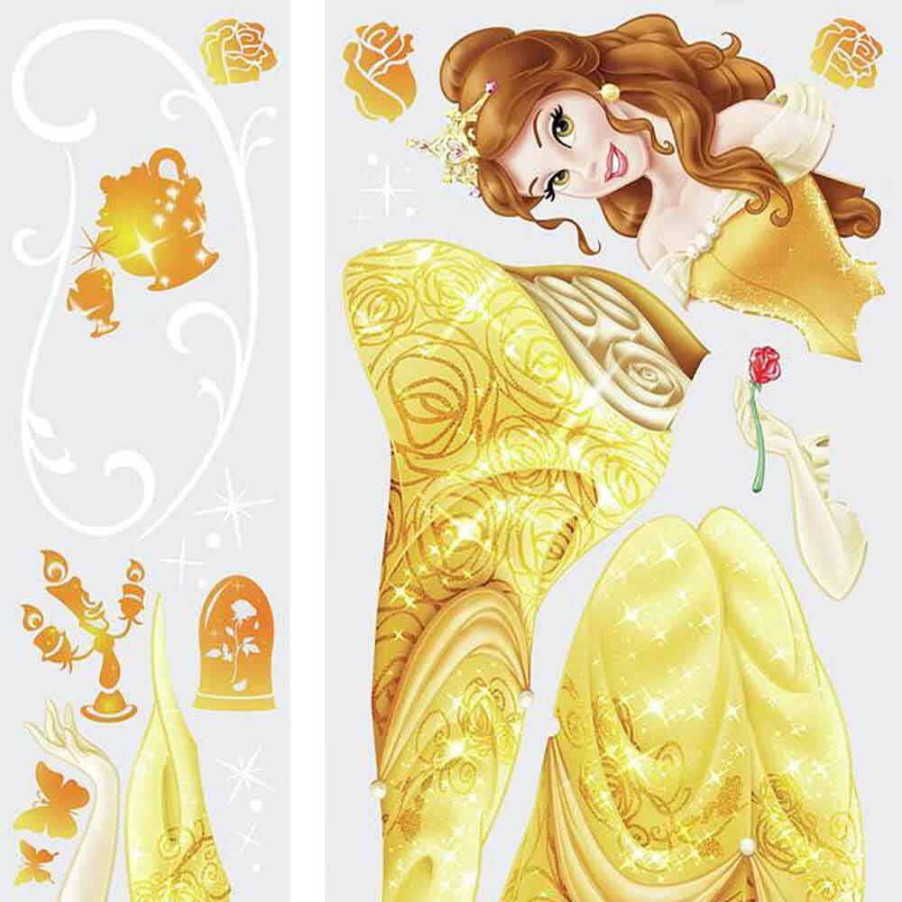 Belle Giant Wall Decal w/Glitter Printed | Wallhogs