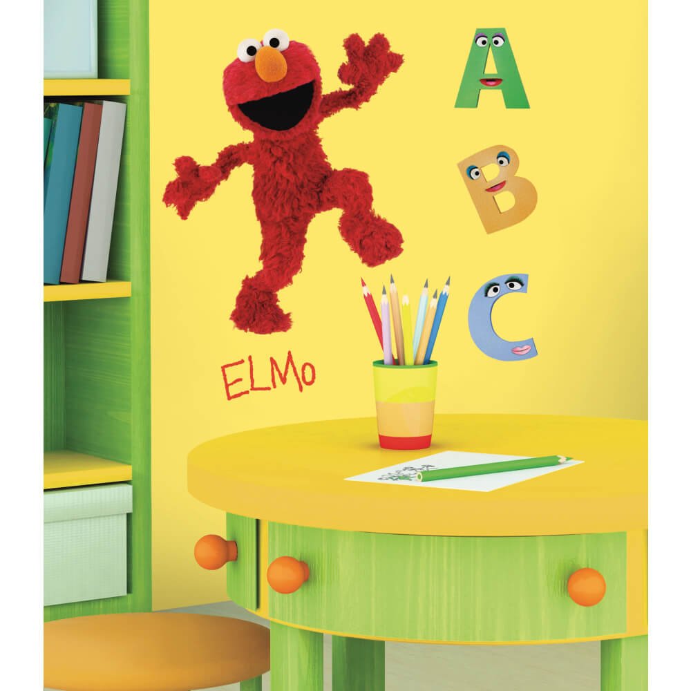 Sesame Street Elmo Wall Decal Installed | Wallhogs