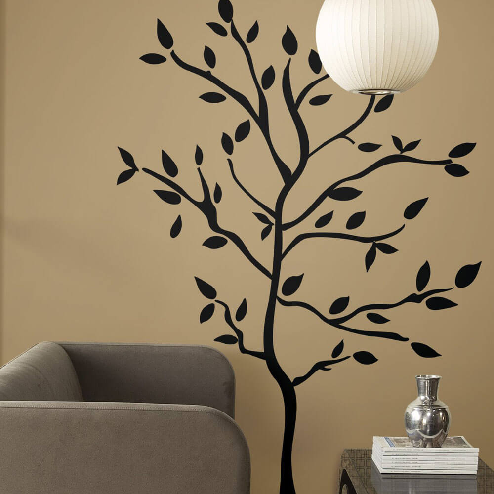 Silhouette Tree Wall Decal Installed | Wallhogs