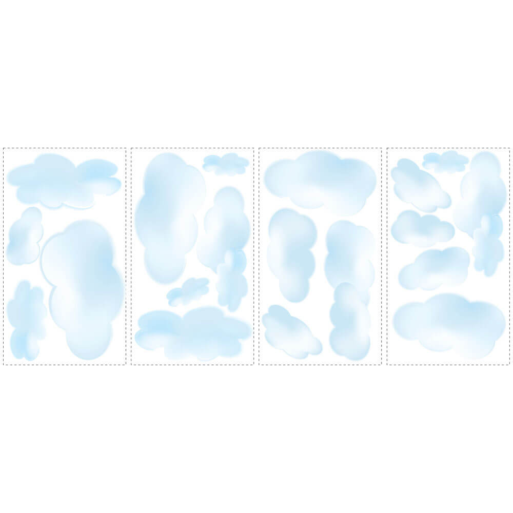Sky Blue Cloud Wall Decals Printed | Wallhogs