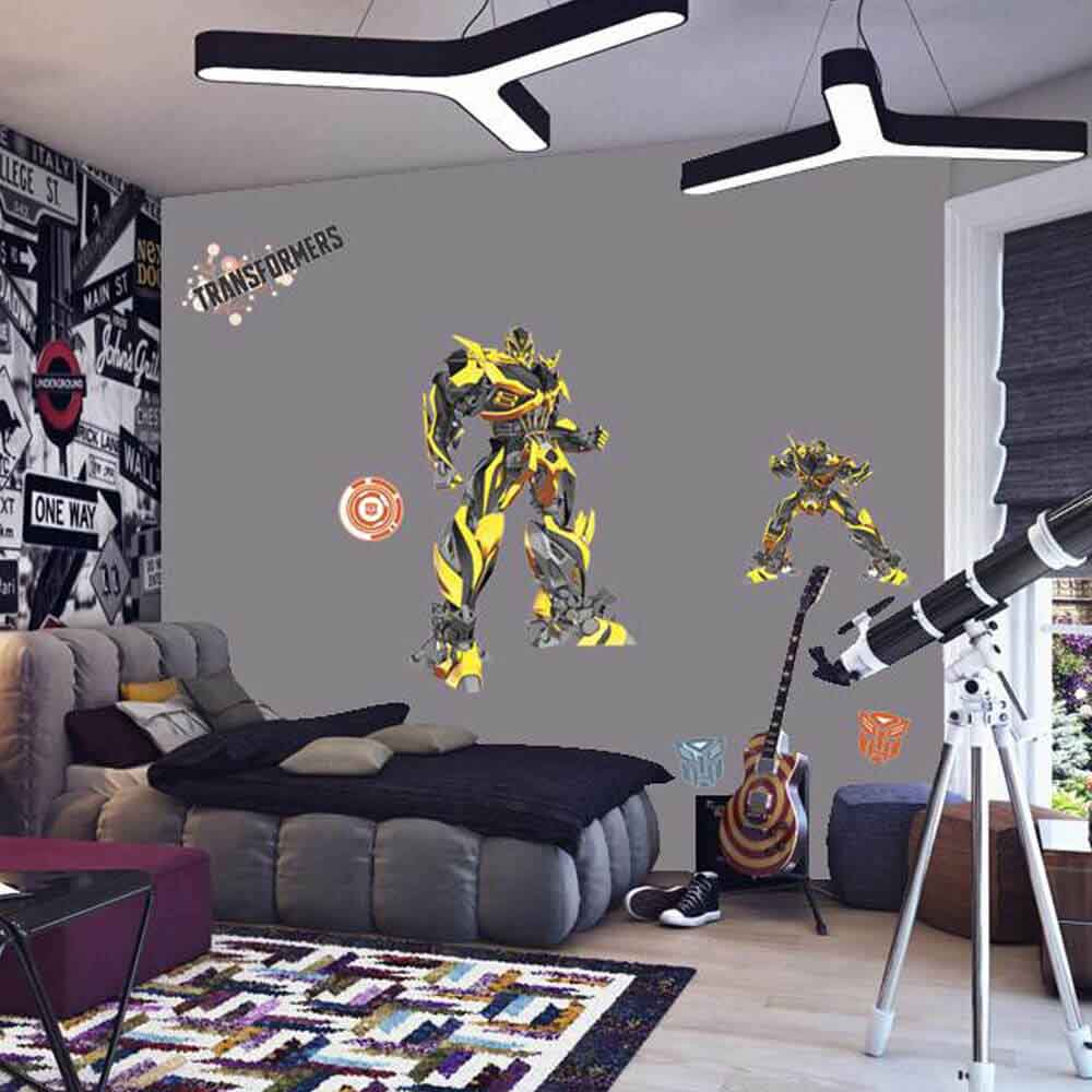 Age of Extinction Bumblebee Wall Decals Installed
