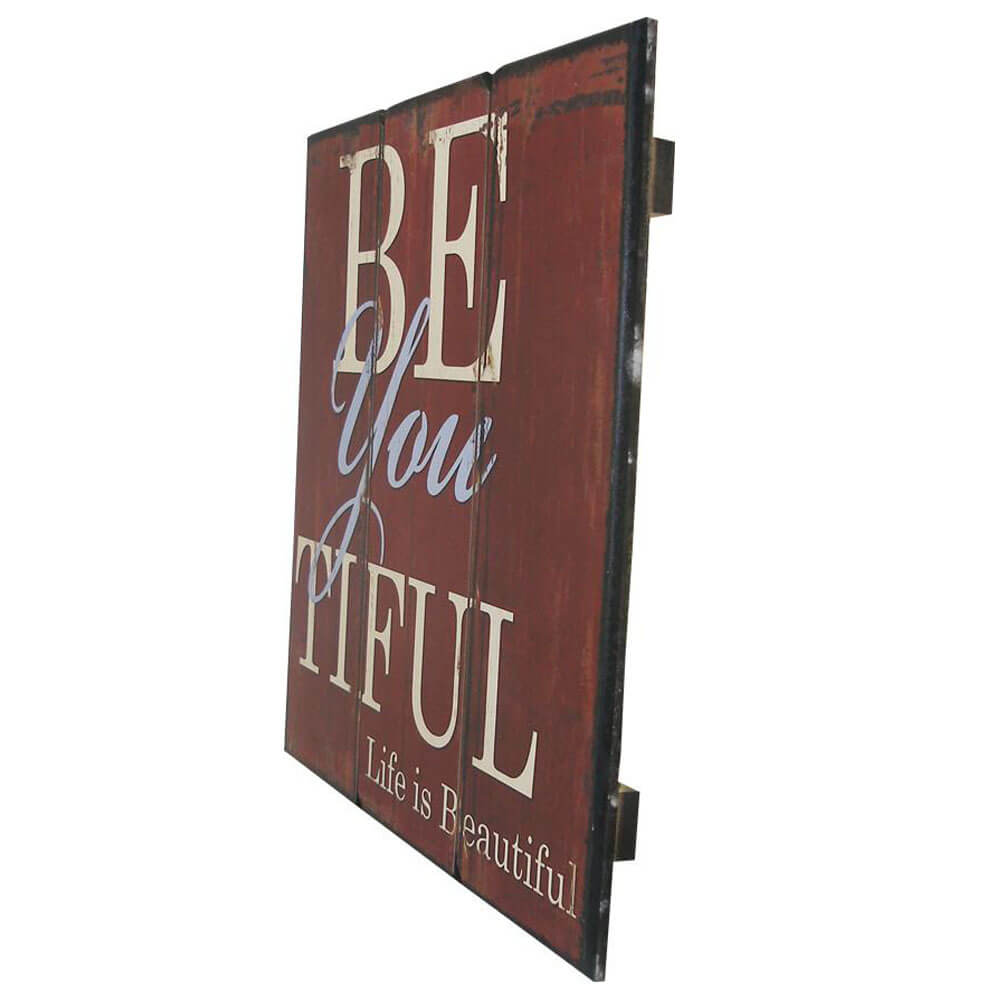 Be You Tiful Wood Plaque Angled