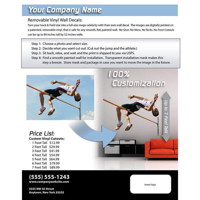 Wallhogs Downloadable Track & Field Vinyl Decal Sell Sheet