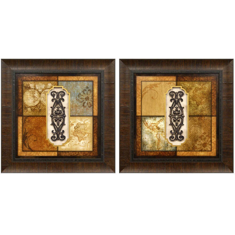 Artifact Globe and Map Framed Art 