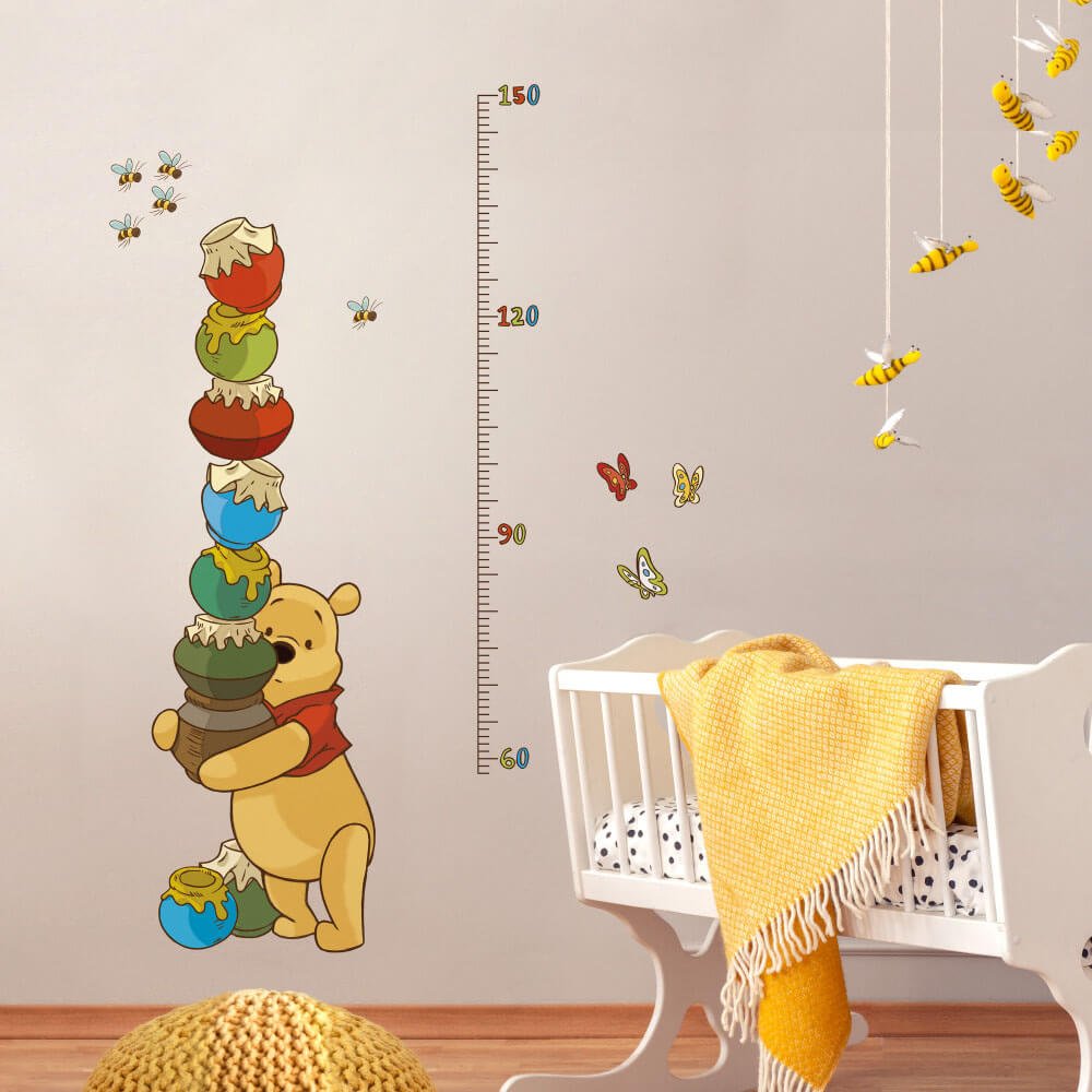 Pooh Wall Decal Growth Chart Installed | Wallhogs
