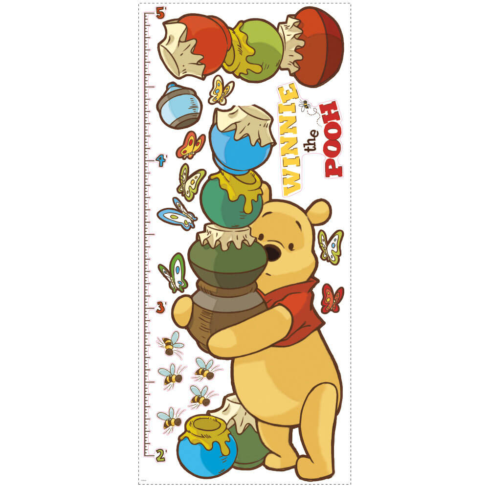 Pooh Wall Decal Growth Chart Printed | Wallhogs