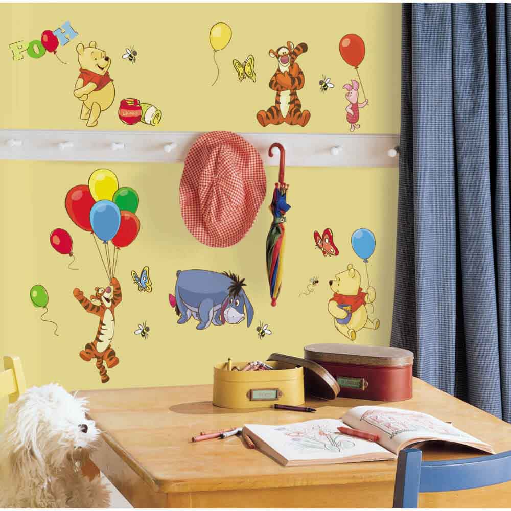 Pooh & Friends Wall Decals Installed | Wallhogs