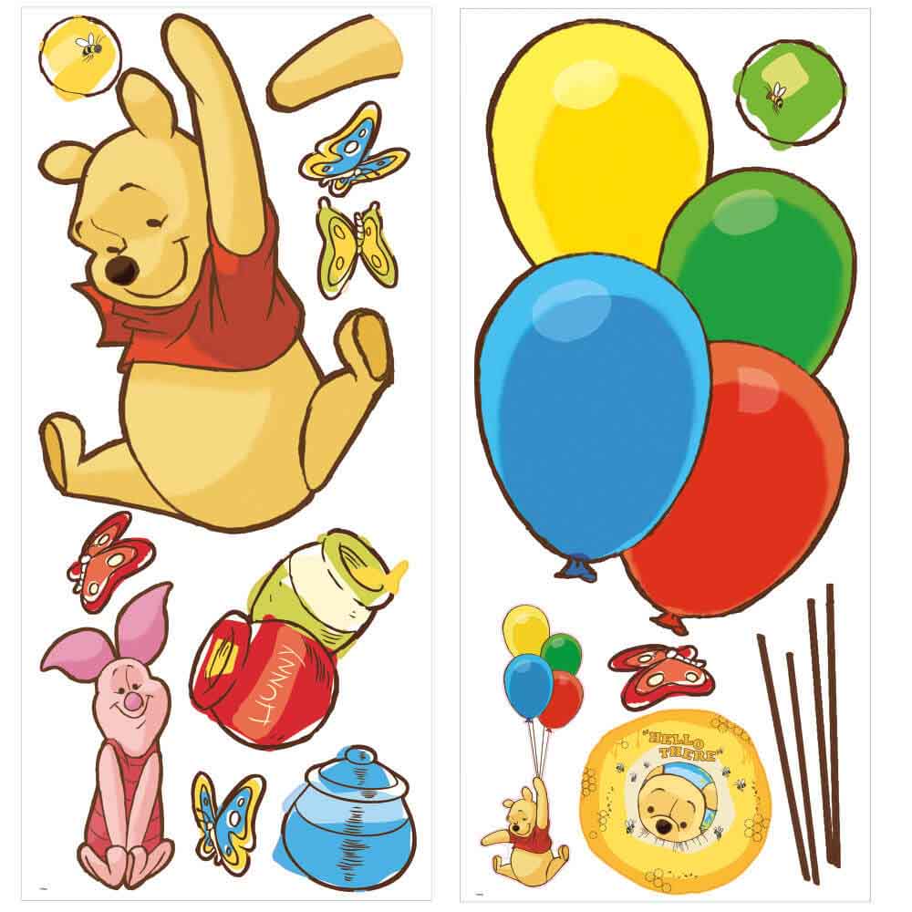 Winnie the Pooh Balloon White Fabric