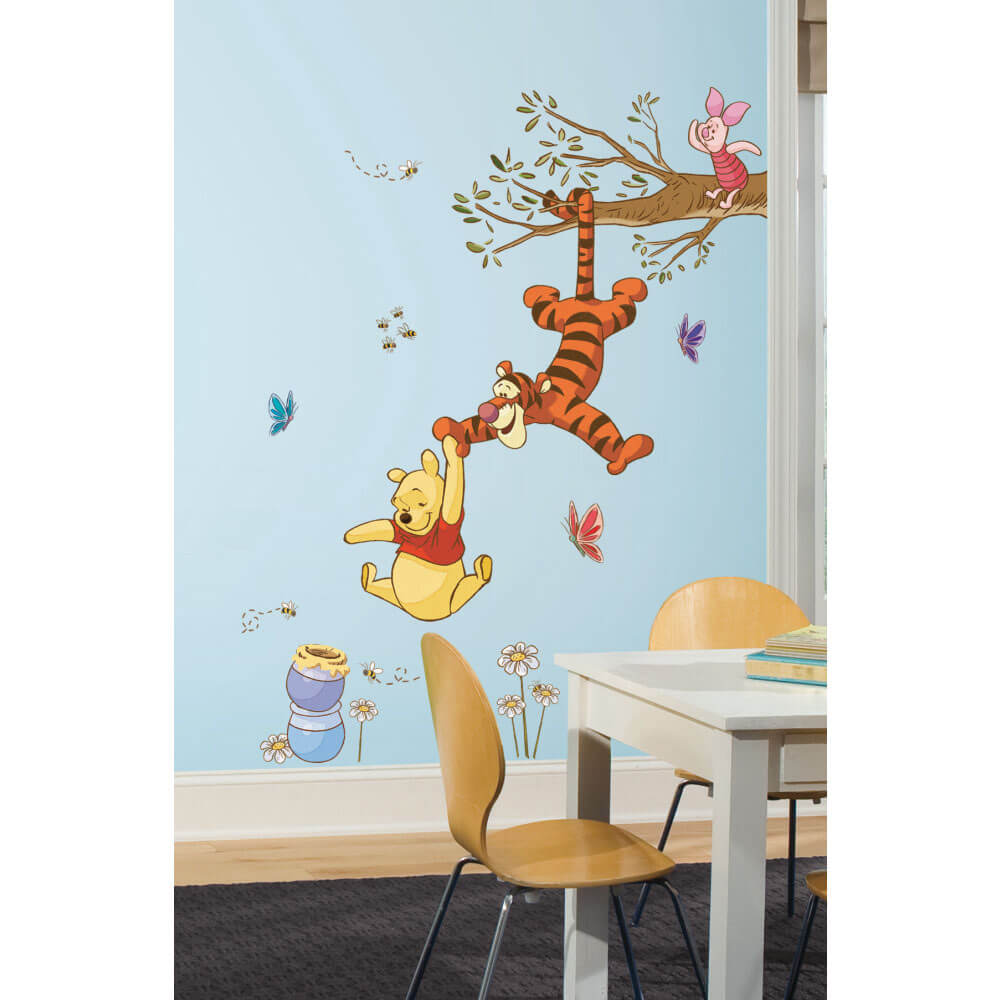 Pooh Swinging for Honey Wall Decal Installed